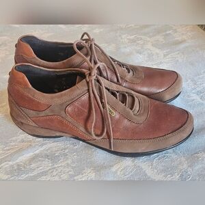 Aetrex Brown Leather Shoes Lace Up Oxford Orthotic Comfort Walking Size 9.5